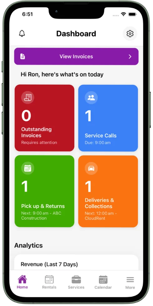 Built for the Field - CloudRent mobile app screenshot