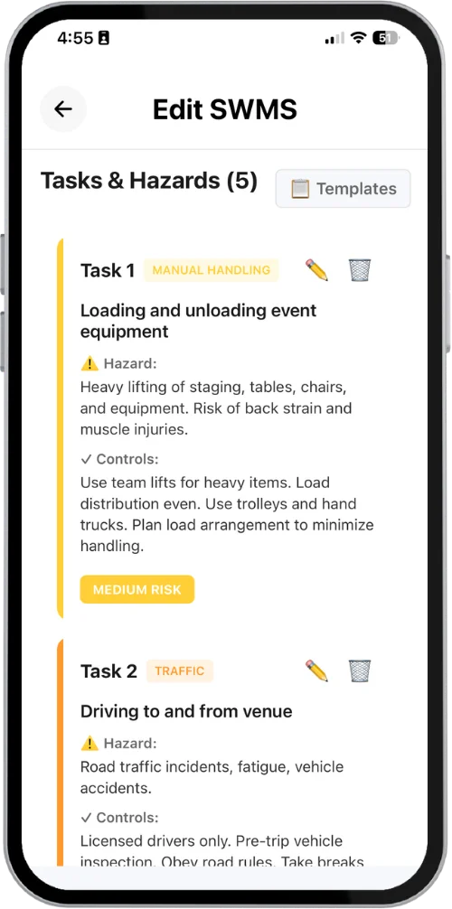 Safety & Compliance - CloudRent mobile app screenshot